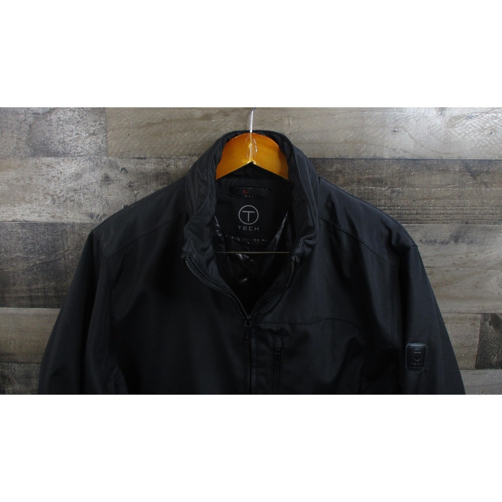 Tumi T-Tech Jacket Mens Medium Black Insulated Travel Stowaway Hood TU1027